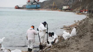 Губернатор Кубани и глава МЧС проверяют темпы ликвидации последствий мазута
