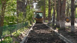 В Динском районе по нацпроекту благоустраивают парк