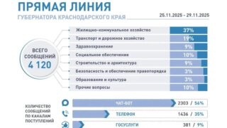 Основная часть обращений к главе Кубани в рамках «Прямой линии» направлена через мессенджер МАХ